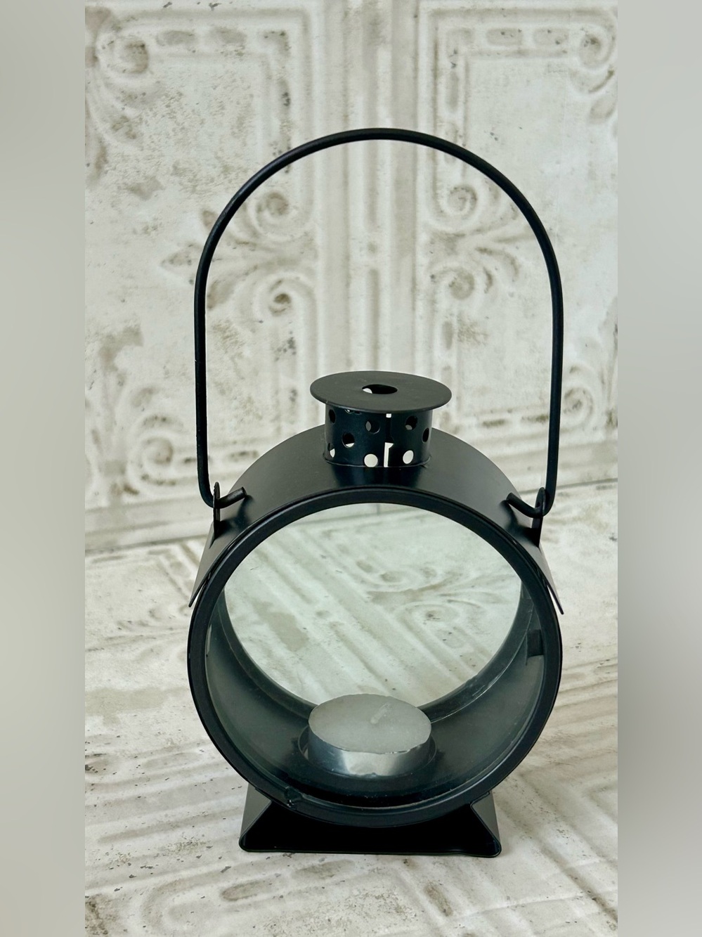 Yankee Candle Black Metal and Glass Lantern